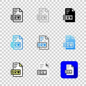 Set of srw Realistic style document icons for file management applications Illustrazione stock