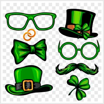 Set of St. Patricks Day - elements, objects, icons. Vector illustration isolated Stock Illustration