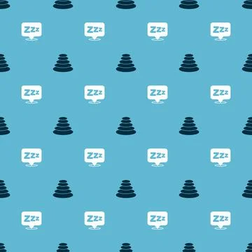 Set Stack hot stones and Sleepy on seamless pattern. Vector イラスト素材