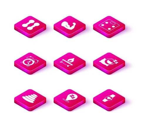 Set Stack hot stones, Sleepy, Alarm clock, Aroma candle, Smart watch, Time sleep Stock Illustration