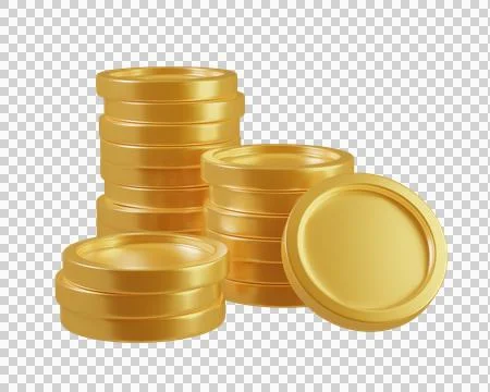 Set of stacked gold coins Stock Illustration