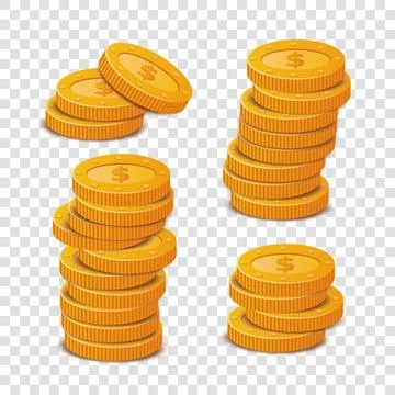 Set with stacks of coins Stock Illustration