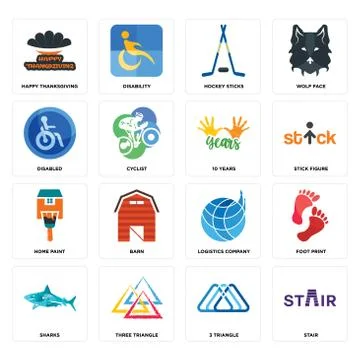 Set of stair, 3 triangle, sharks, logistics company, home paint, 10 years, di Free Stock Illustration