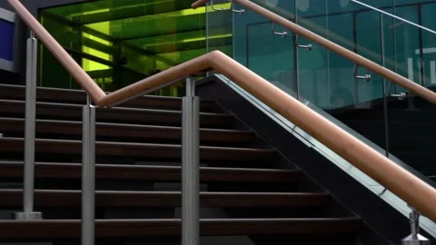Set of stairs with colorful background Video stock 144057375