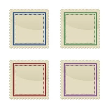 Set of stamp, square shape Stock Illustration
