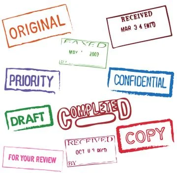 Set of stamps Stock Illustration