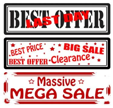 Set of stamps Stock Illustration