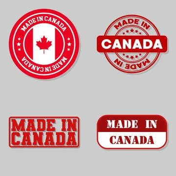 Set of stamps made in Canada Illustrazione stock