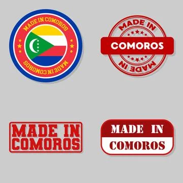 Set of stamps made in Comoros Stock Illustration