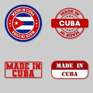 Set of stamps made in Cuba Illustrazione stock