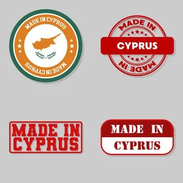 Set of stamps made in Cyprus Illustrazione stock