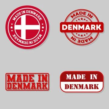 Set of stamps made in Denmark Illustrazione stock