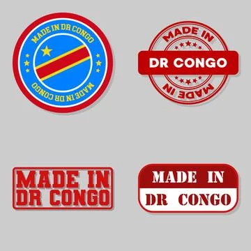 Set of stamps made in DR Congo Stock Illustration