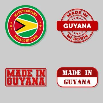 Set of stamps made in Guyana Stock Illustration