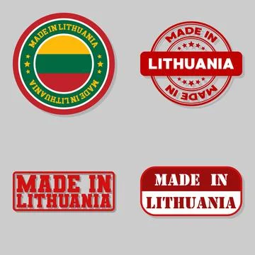 Set of stamps made in Lithuania Illustrazione stock