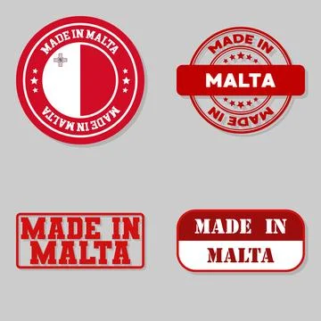 Set of stamps made in Malta Stock Illustration