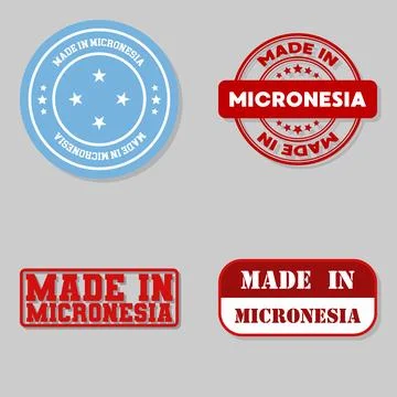 Set of stamps made in Micronesia Stock Illustration