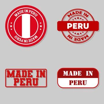 Set of stamps made in Peru Stock Illustration