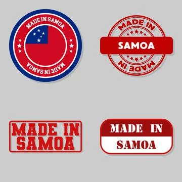 Set of stamps made in Samoa Stock Illustration