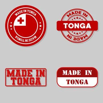 Set of stamps made in Tonga Stock Illustration