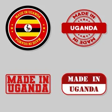 Set of stamps made in Uganda Stock Illustration