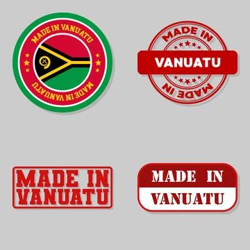 Set of stamps made in Vanuatu Stock Illustration