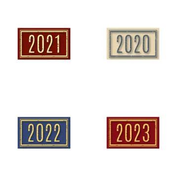 Set of stamps with numbers, vector illustration. Illustrazione stock
