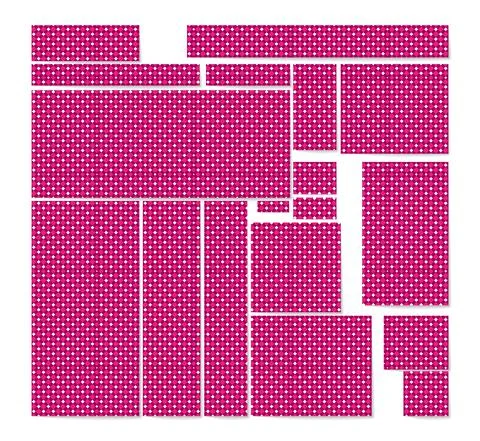 Set of standard size banners with a pattern in red tones イラスト素材