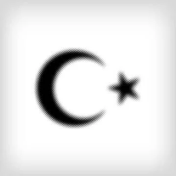 Set of star and crescent dots of the Turkish flag. Stock Illustration