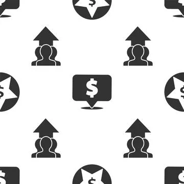 Set Star and dollar, Speech bubble with dollar and Growth chart and progress in Illustrazione stock