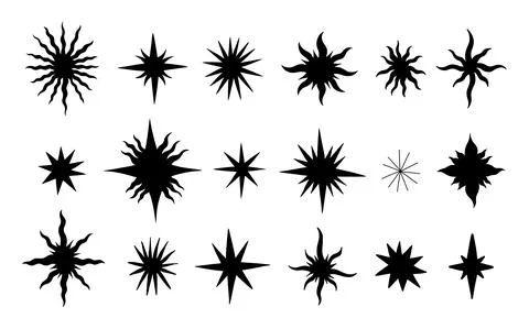 Set star celestial background. Drawing element collection flat cartoon. Space Stock Illustration