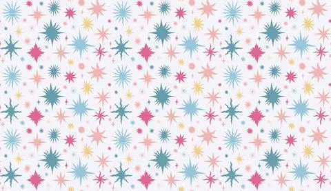 Set star celestial seamless pattern background. Drawing element collection flat イラスト素材