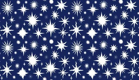 Set star celestial seamless pattern background. Drawing element collection flat Stock Illustration
