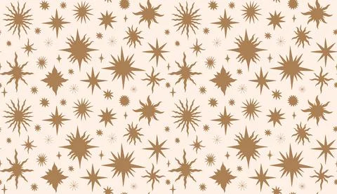 Set star celestial seamless pattern background. Drawing element collection flat Stock Illustration