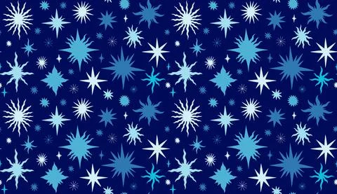 Set star celestial seamless pattern background. Drawing element collection flat Stock Illustration