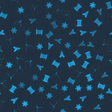 Set Star of David, Decree, paper, parchment, scroll, Hands in praying positio Иллюстрация