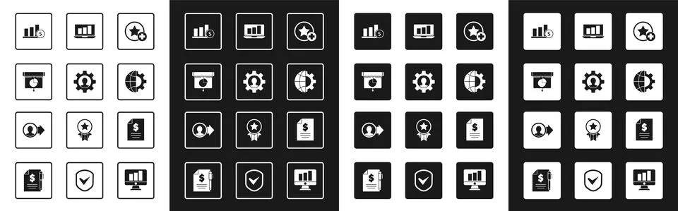 Set Star, Human with gear inside, Graph, chart, diagram, infographic, Pie and Stock Illustration