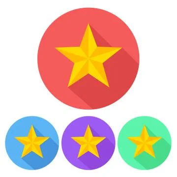 Set of star icon button, stock vector illustration Stock Illustration