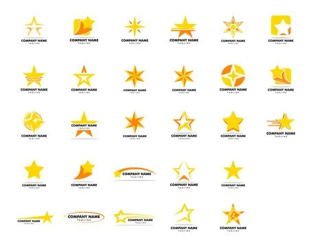 Set of Star Logo Template Vector Icon Illustration Design Stock Illustration