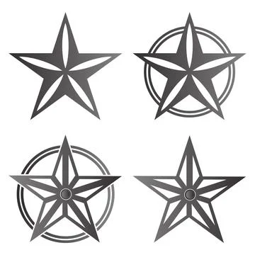 A set of star shape vector illustration. Logotype or t-shirt design or grap.. Stock Illustration