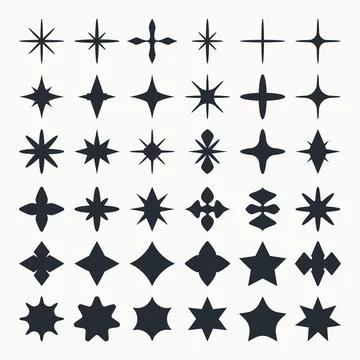 Set of star shapes Stock Illustration