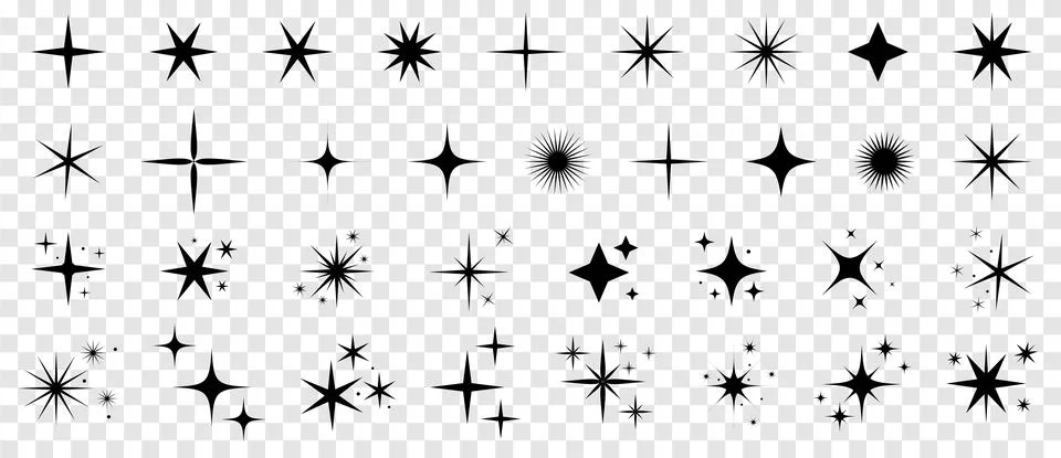 Set of star sparkles Illustrazione stock