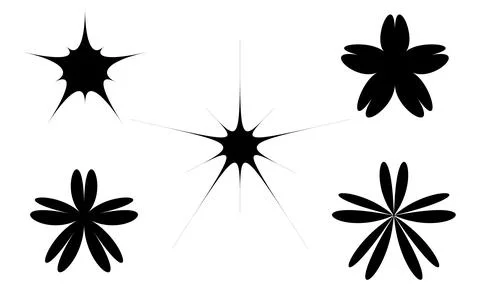 Set Of Star Vector Shapes. Stock Illustration