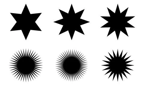 Set Of Star Vector Shapes. Stock Illustration