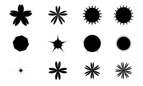 Set Of Star Vector Shapes. Stock Illustration