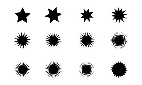 Set Of Star Vector Shapes. Stock Illustration
