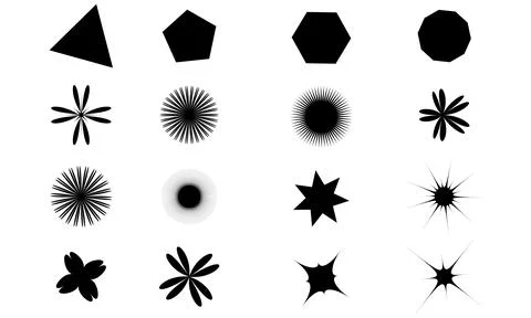 Set Of Star Vector Shapes. Stock Illustration