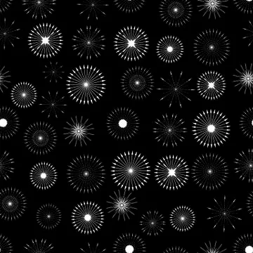 Set of Starbursts Symbols Seamless Pattern Stock Illustration