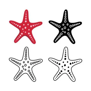 Set of starfish for summer design elements. Trendy flat style for graphic design Stock Illustration