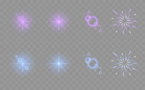 Set of the starlight elements, light, spark, star Stock Illustration